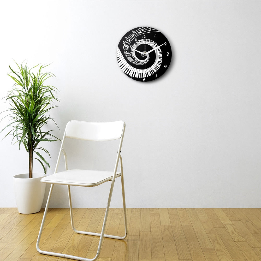 Piano Music Notes Wall Clock