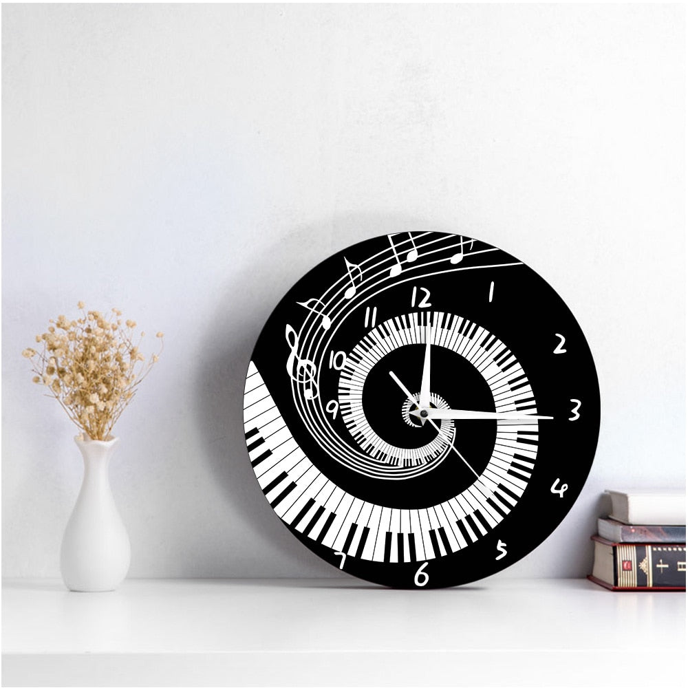 Piano Music Notes Wall Clock