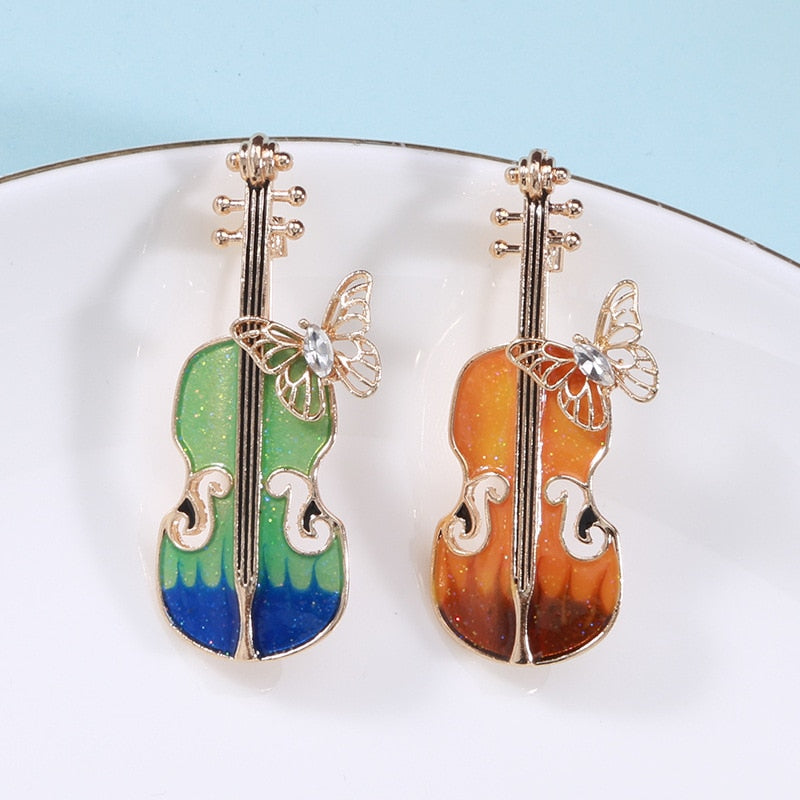 Elegant Violin Pin Brooch