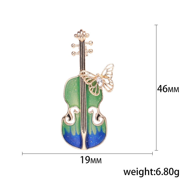 Elegant Violin Pin Brooch