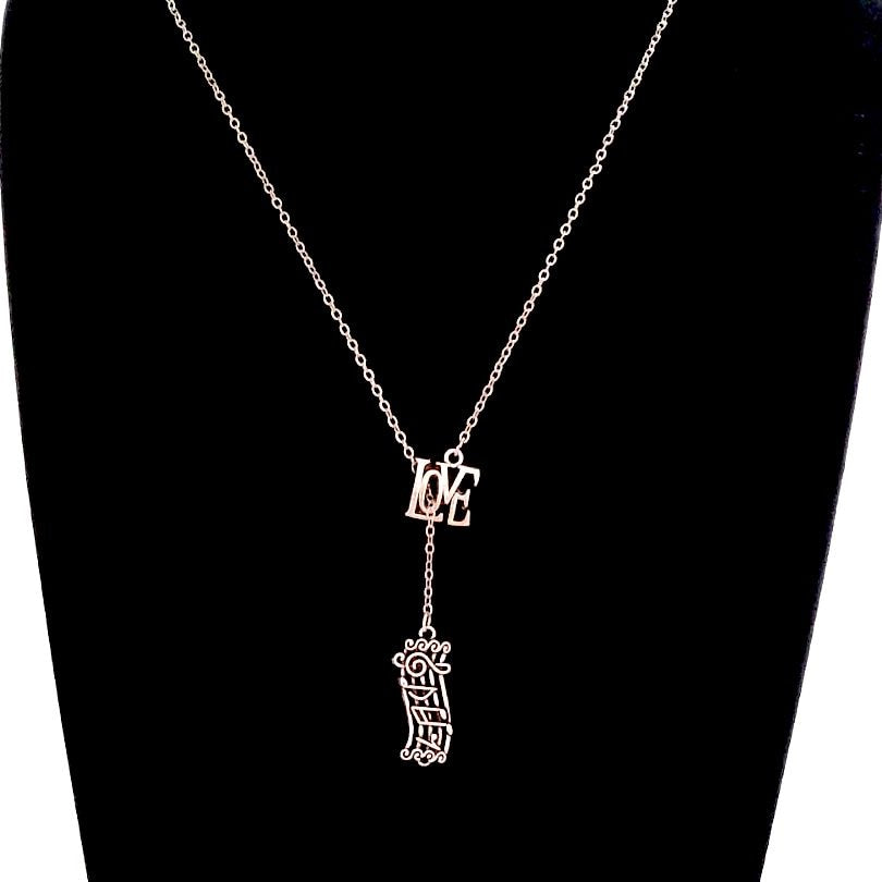 Music Notes LOVE Necklace