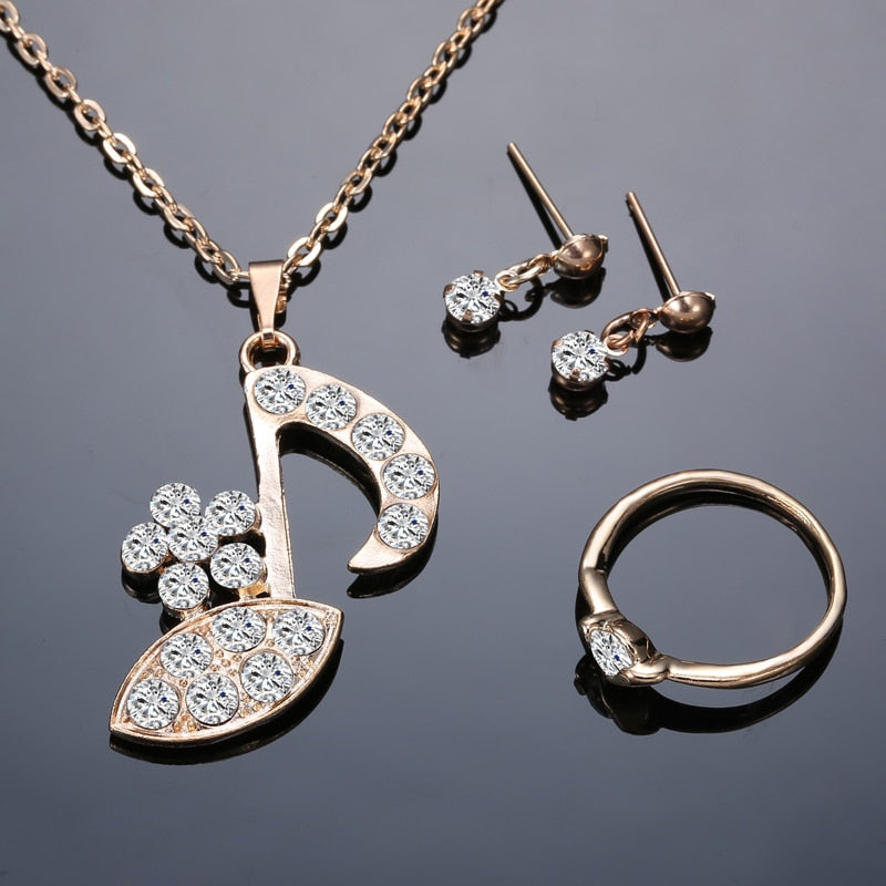 Elegant Eighth Note Jewelry Set