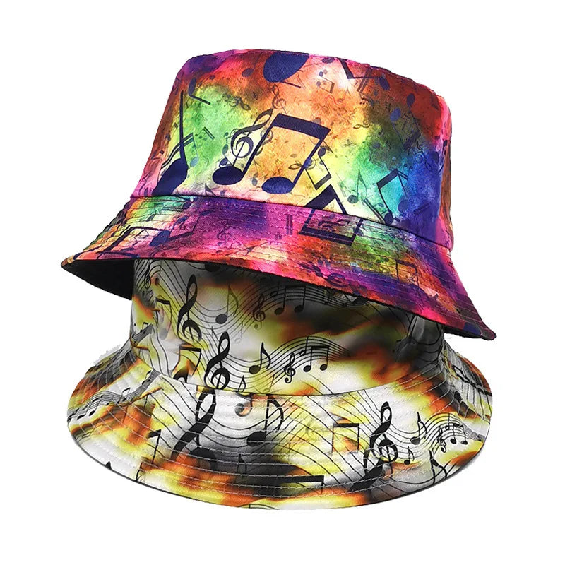 Music Print Double-Sided Bucket Hat