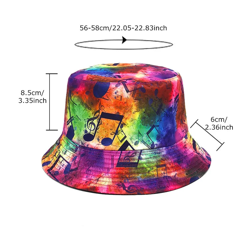 Music Print Double-Sided Bucket Hat