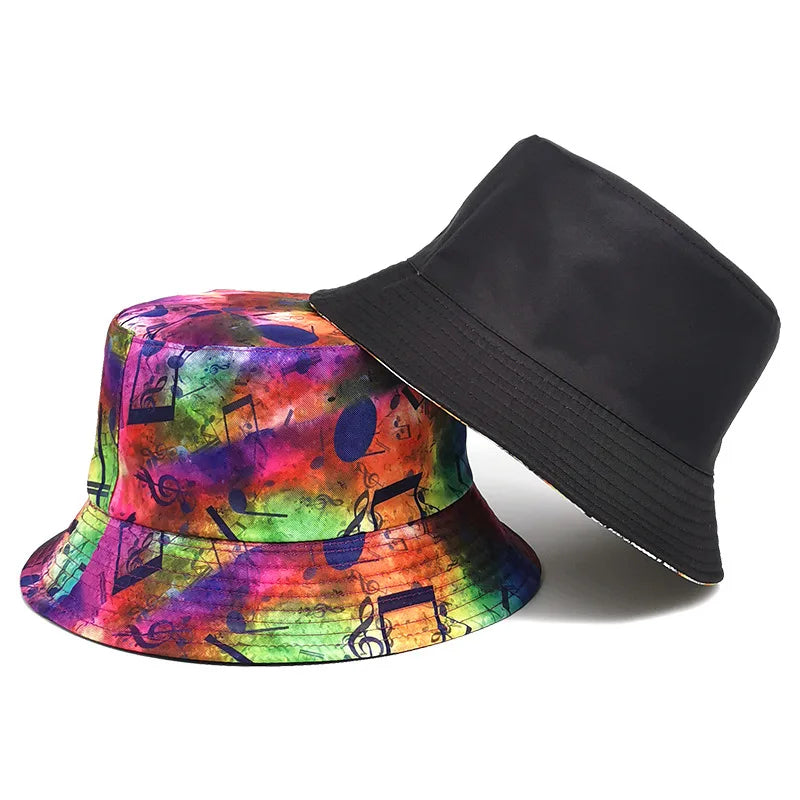 Music Print Double-Sided Bucket Hat