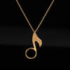 Golden Music Note Necklace