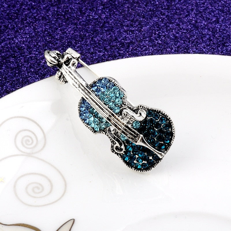 Exquisite Retro Violin Brooch