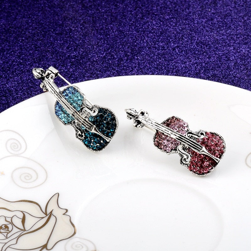 Exquisite Retro Violin Brooch