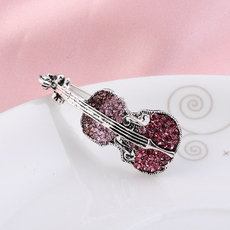 Exquisite Retro Violin Brooch