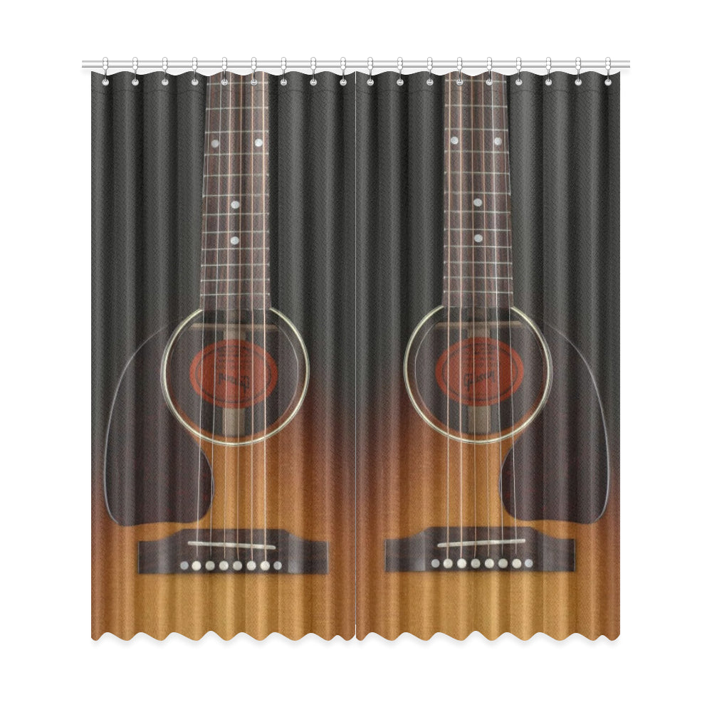 Black Guitar Window Curtains