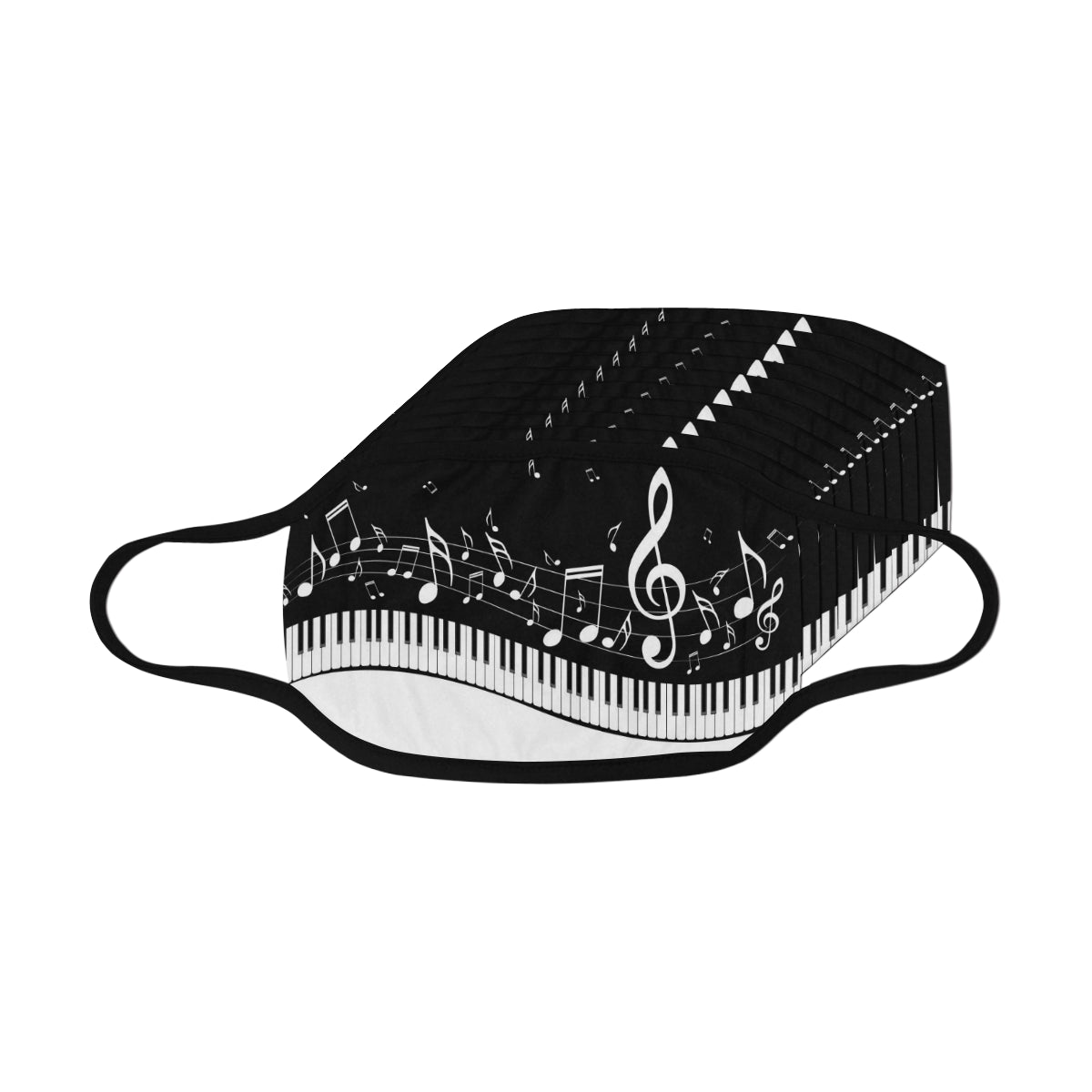 Piano With Musical Notes Mask