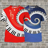 Piano Music Note Graphic T-shirt