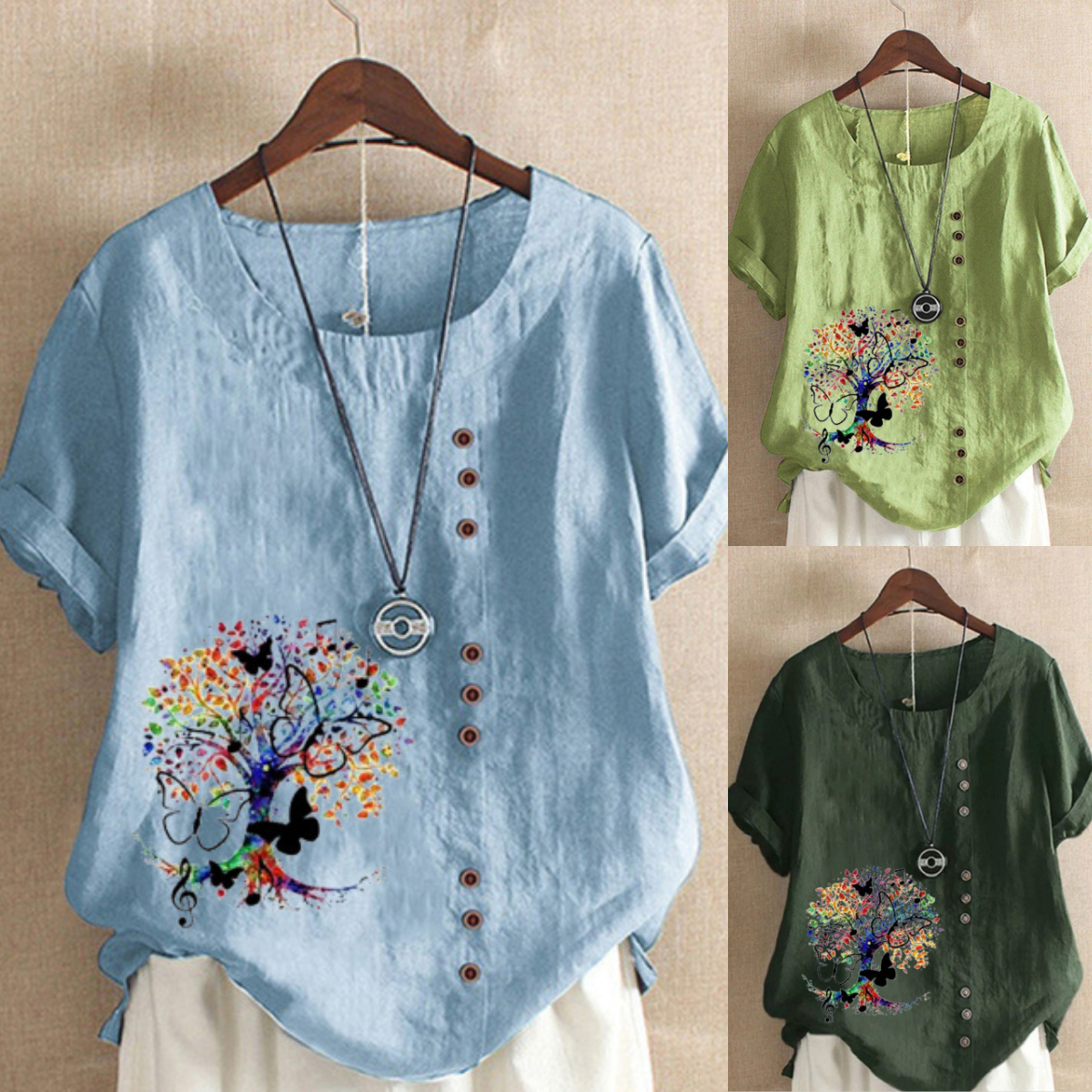 Music Notes Butterfly Blouse