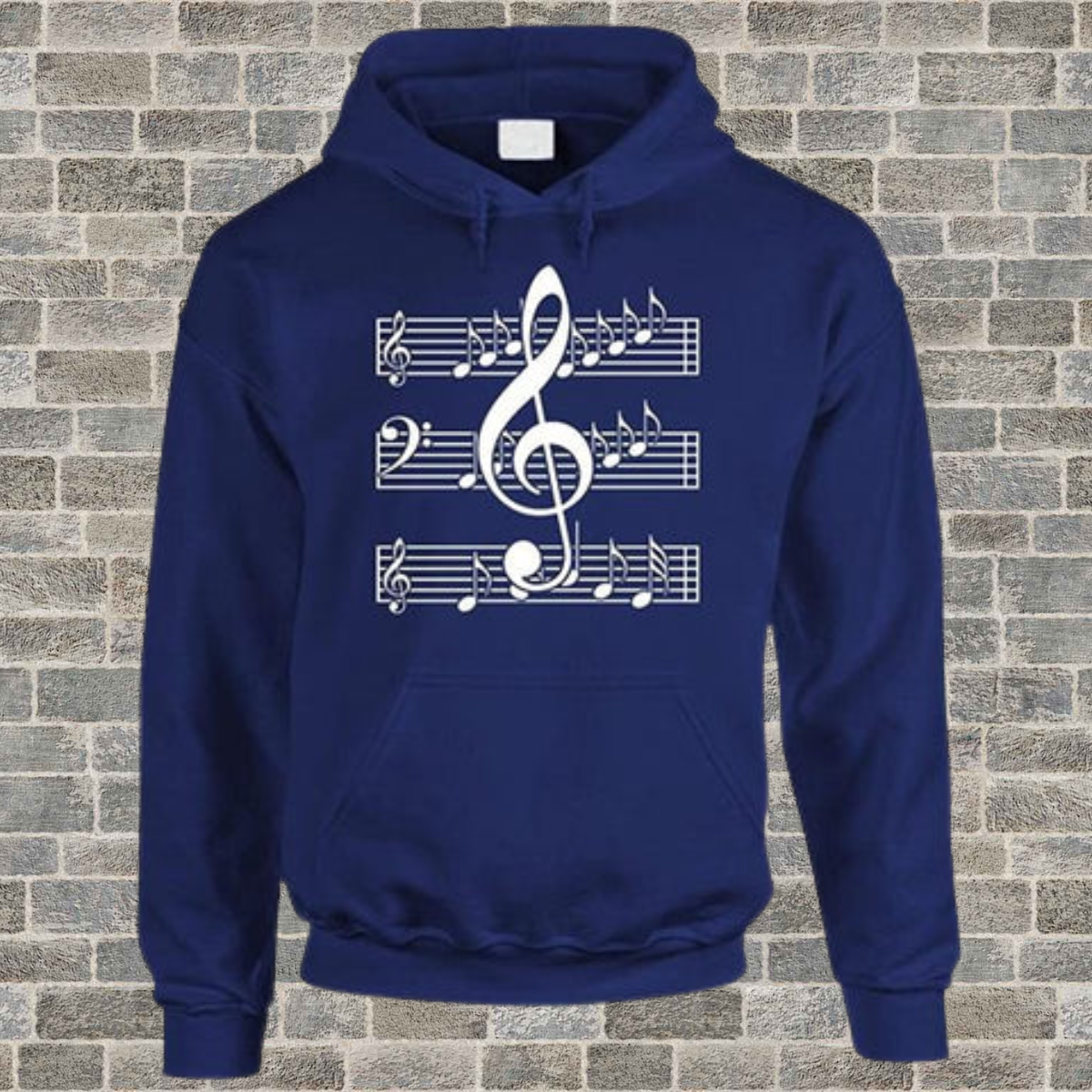Music Note Sheet Pullover Hoodie