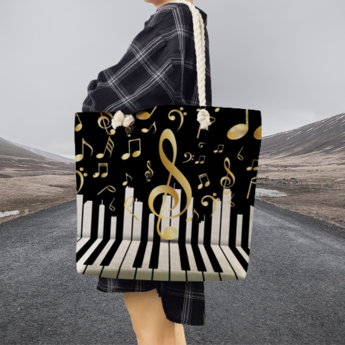 Music Note Big Shoulder Bag