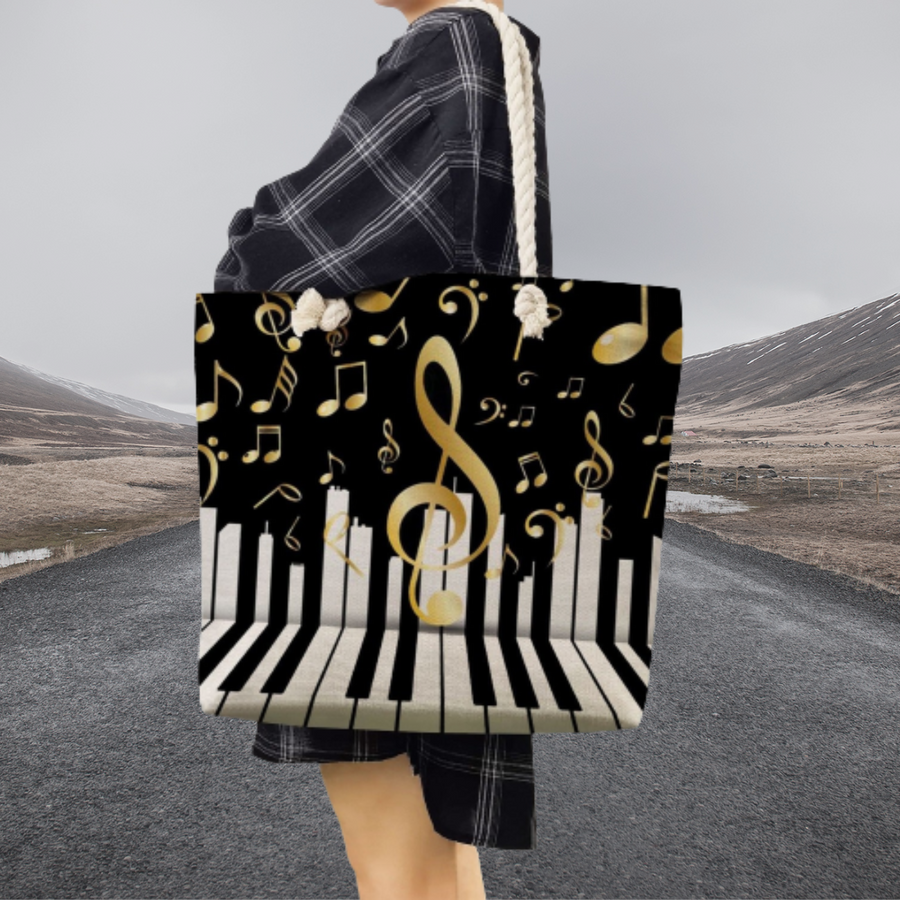 Music Note Big Shoulder Bag
