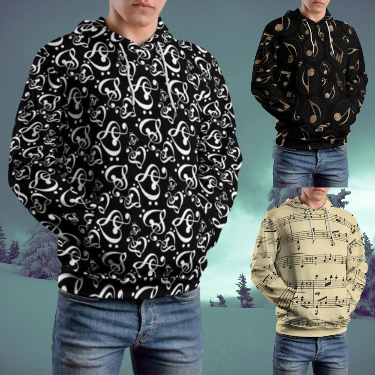 Music Note Loose Hoodie