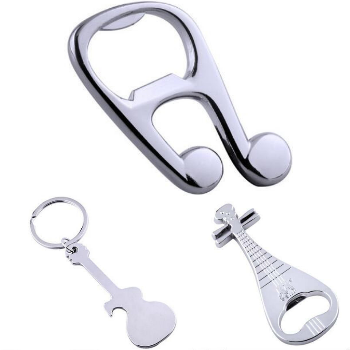 Music Guitar Beer Opener Keychain