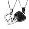 Couple Heart Musical Note Necklace
