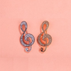 Retro Music Note Crystal Brooches