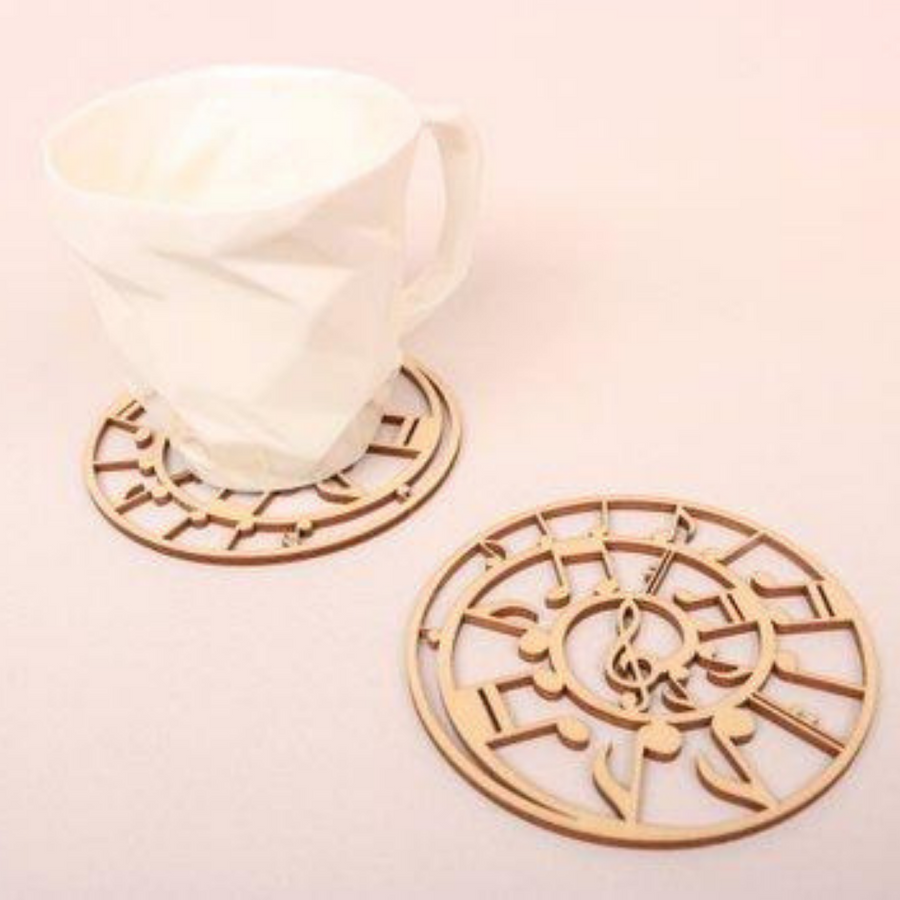 Wooden Music Note Cup Coaster
