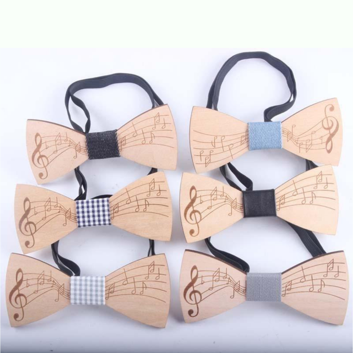 Free - Wooden Music Notes Bow Tie