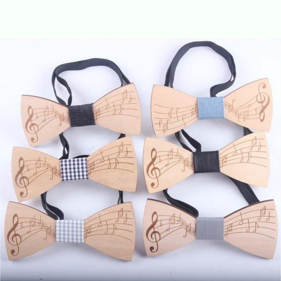 Free - Wooden Music Notes Bow Tie