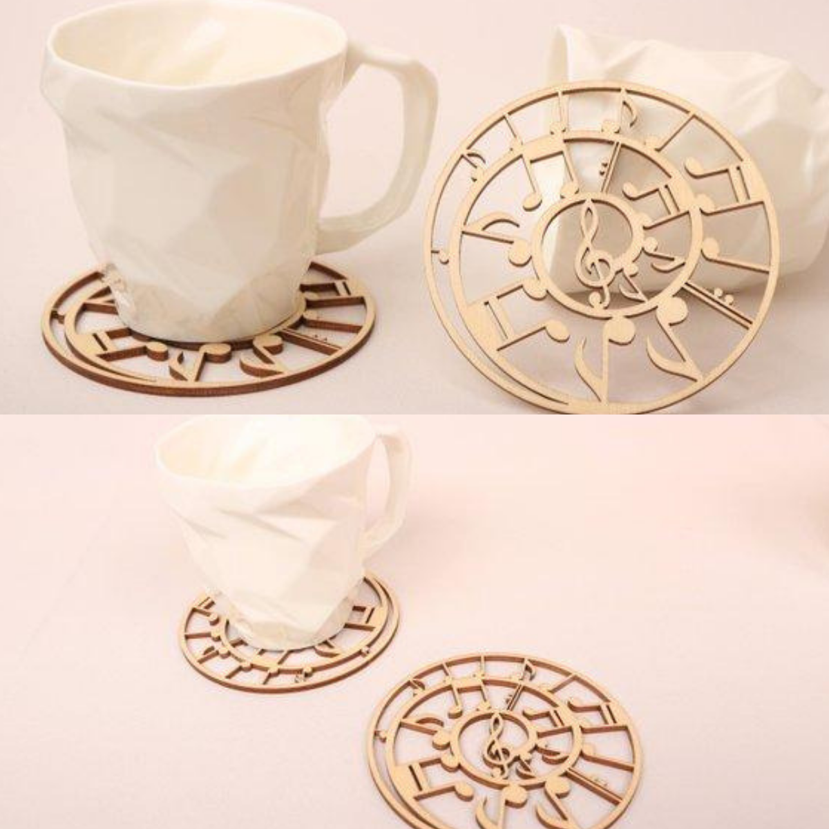 Wooden Music Note Cup Coaster