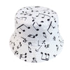 White Music Note Bucket Hat