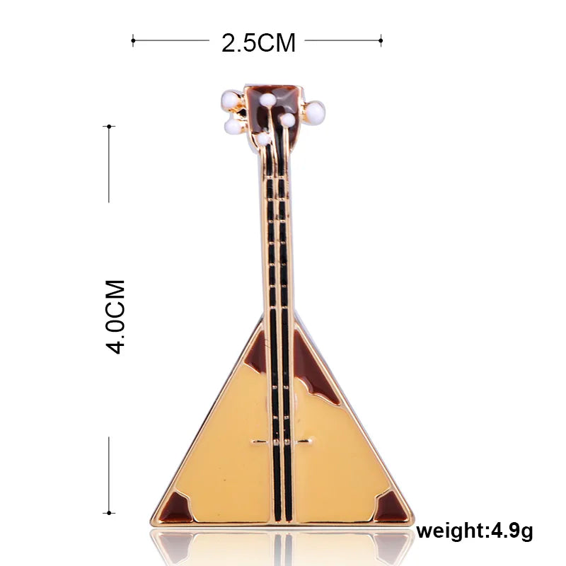 Enamel Balalaika Shape Brooch