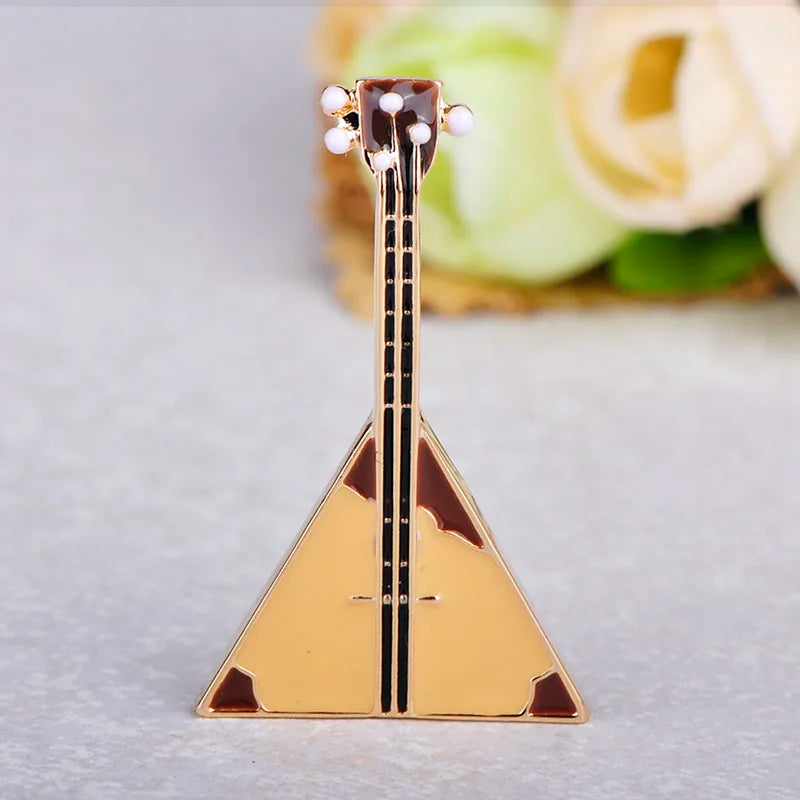 Enamel Balalaika Shape Brooch