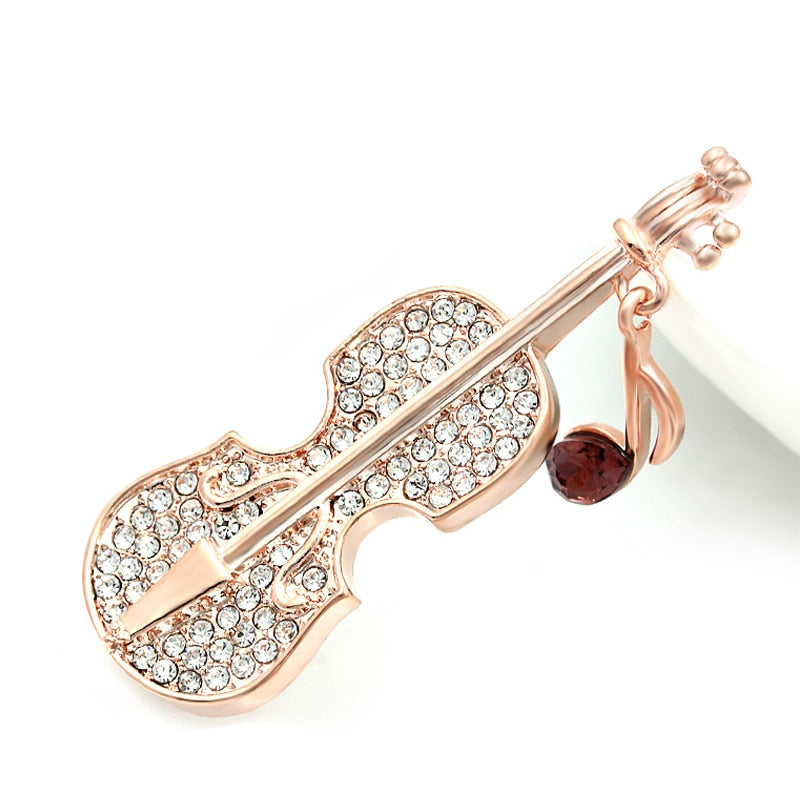 Music Note Violin Brooch