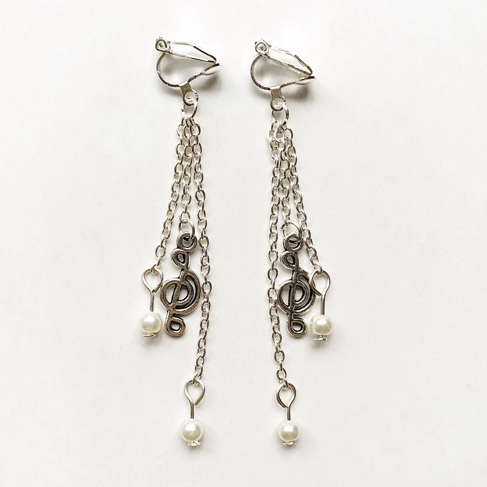 Pearls Music Layered Earrings