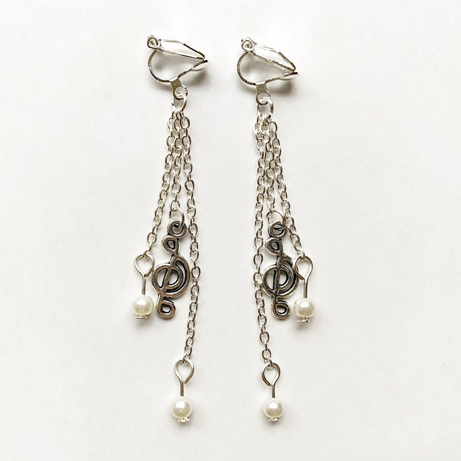 Pearls Music Layered Earrings
