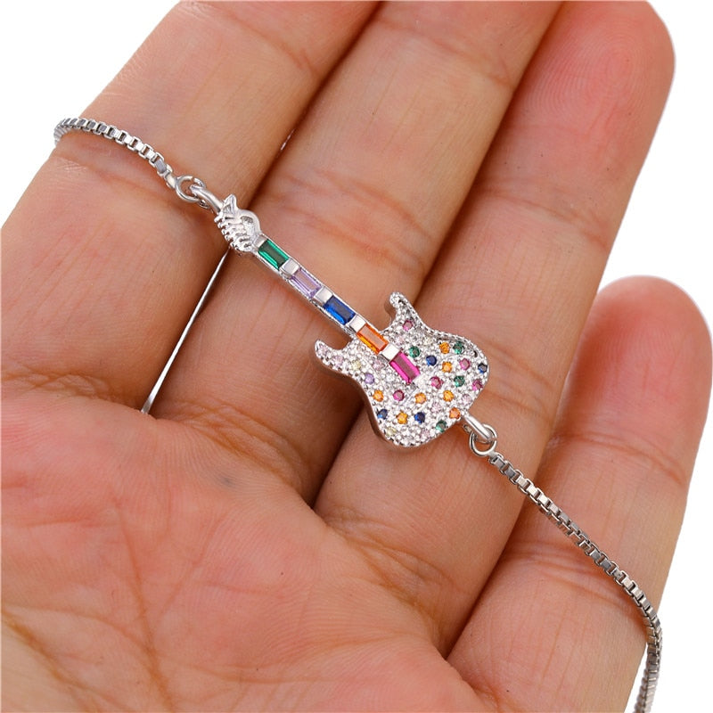CZ Crystal Guitar Bracelet