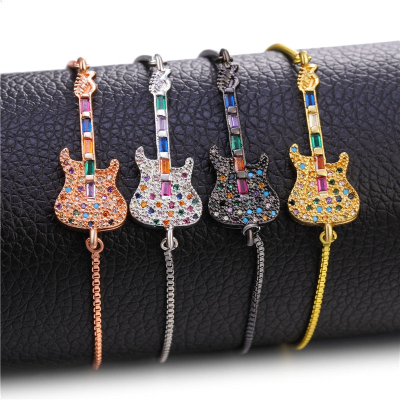 CZ Crystal Guitar Bracelet