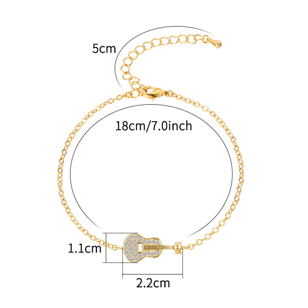 Copper Zircon Guitar Bracelet