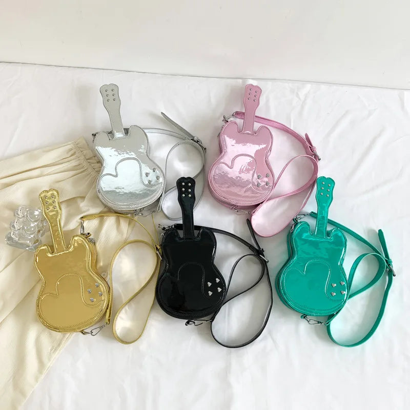 Metallic Guitar Shape Bag