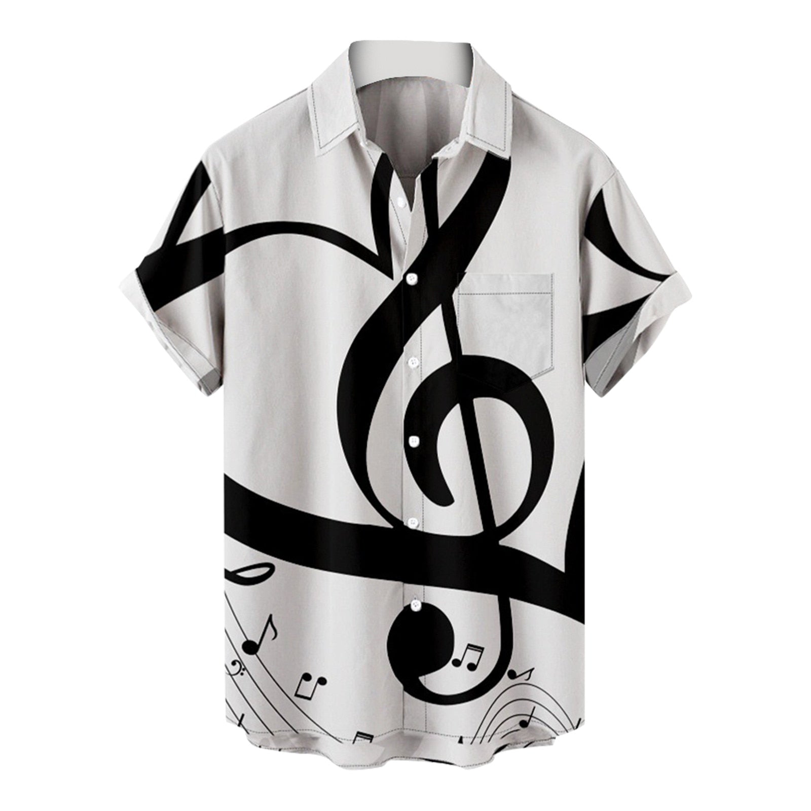 Anime Musical Note Print Men's Shirt