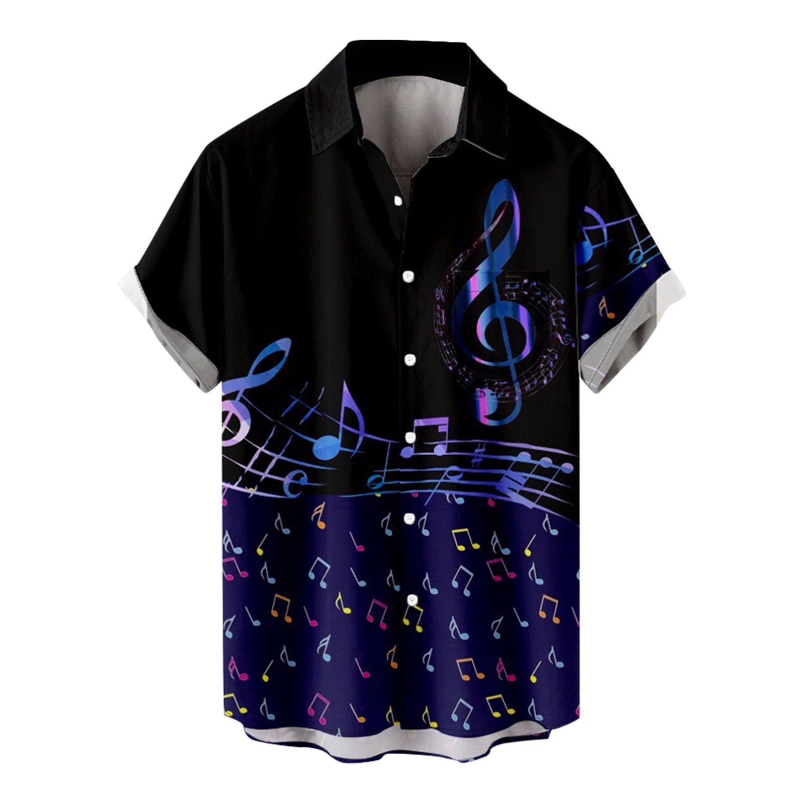 Anime Musical Note Print Men's Shirt