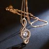 Musical Note Crystal Necklace