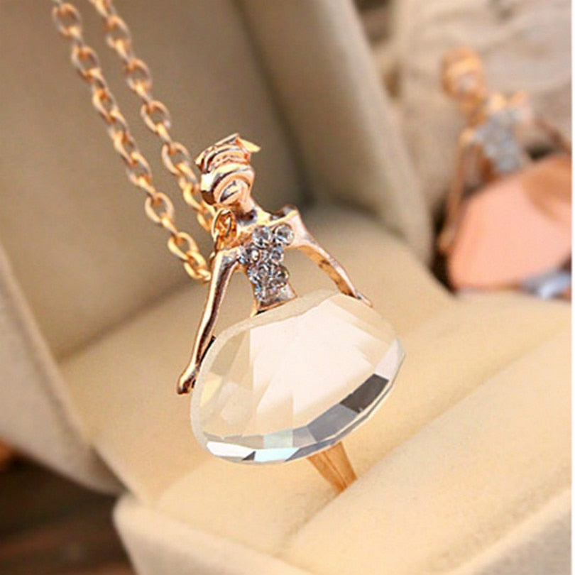 Crystal Ballet Pendant Necklace