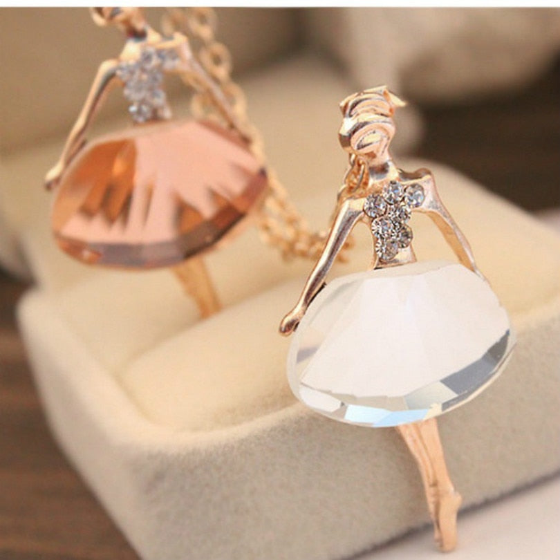 Crystal Ballet Pendant Necklace