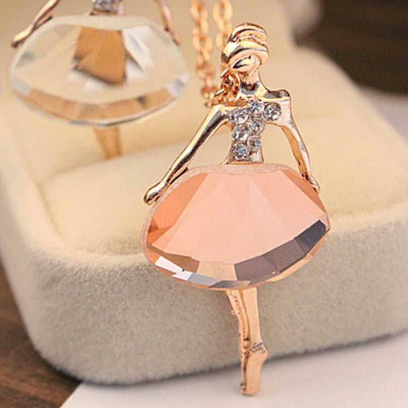 Crystal Ballet Pendant Necklace