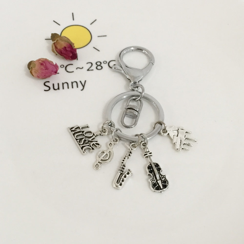 Treble Music Instrument Keychains