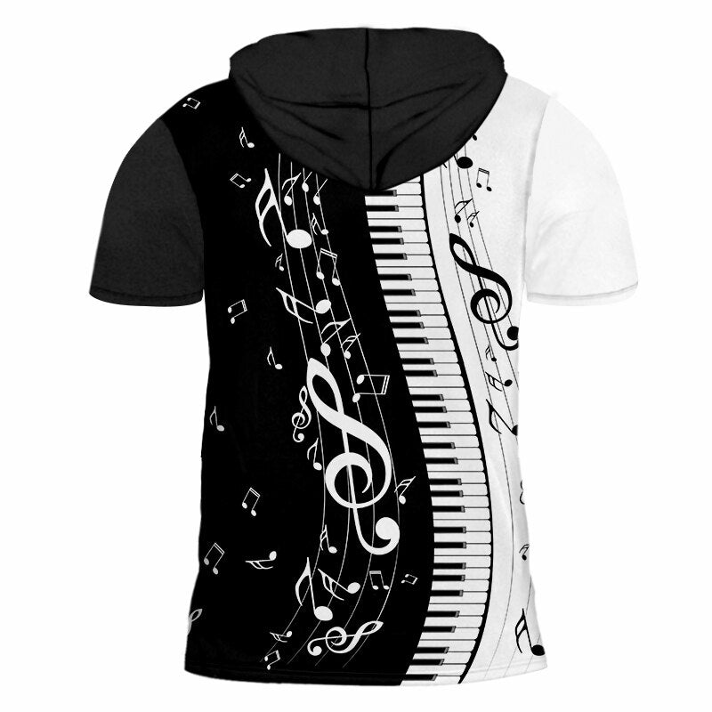 Music Note Piano Hooded T-Shirt