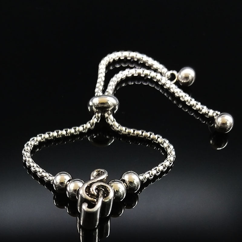 Treble Clef Silver Bracelet
