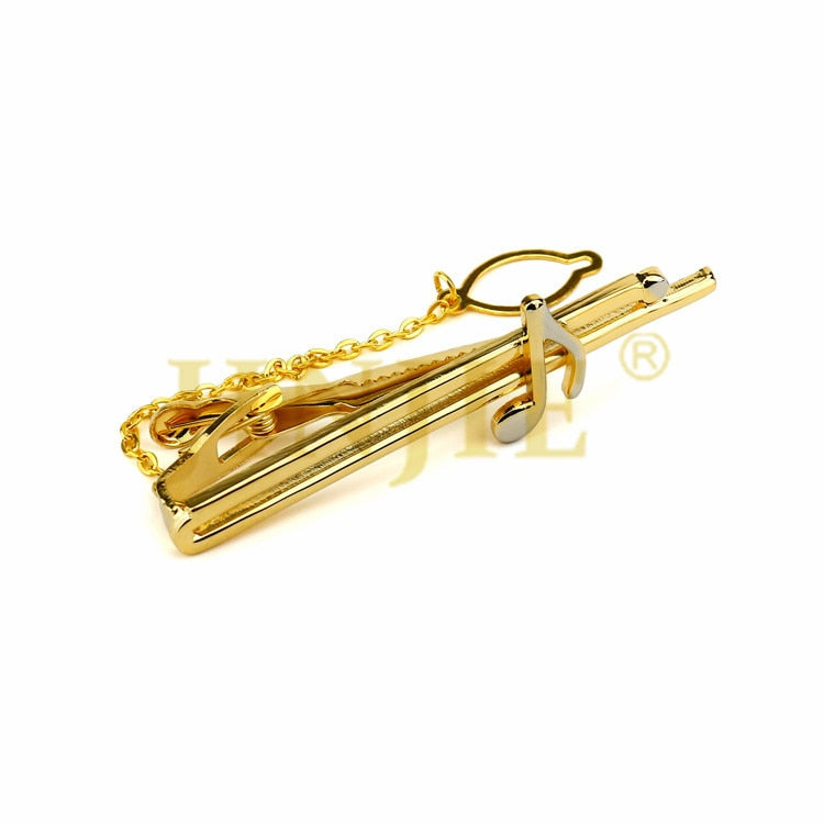 Gold-Color Music Notes Tie Clip