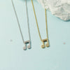 Zirconia Music Notes Necklace