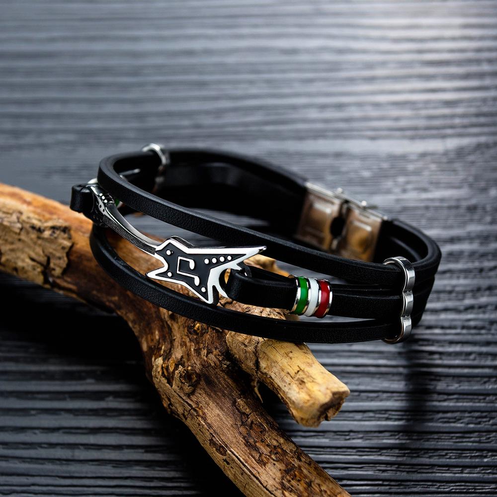 Electric Guitar Leather Bracelet